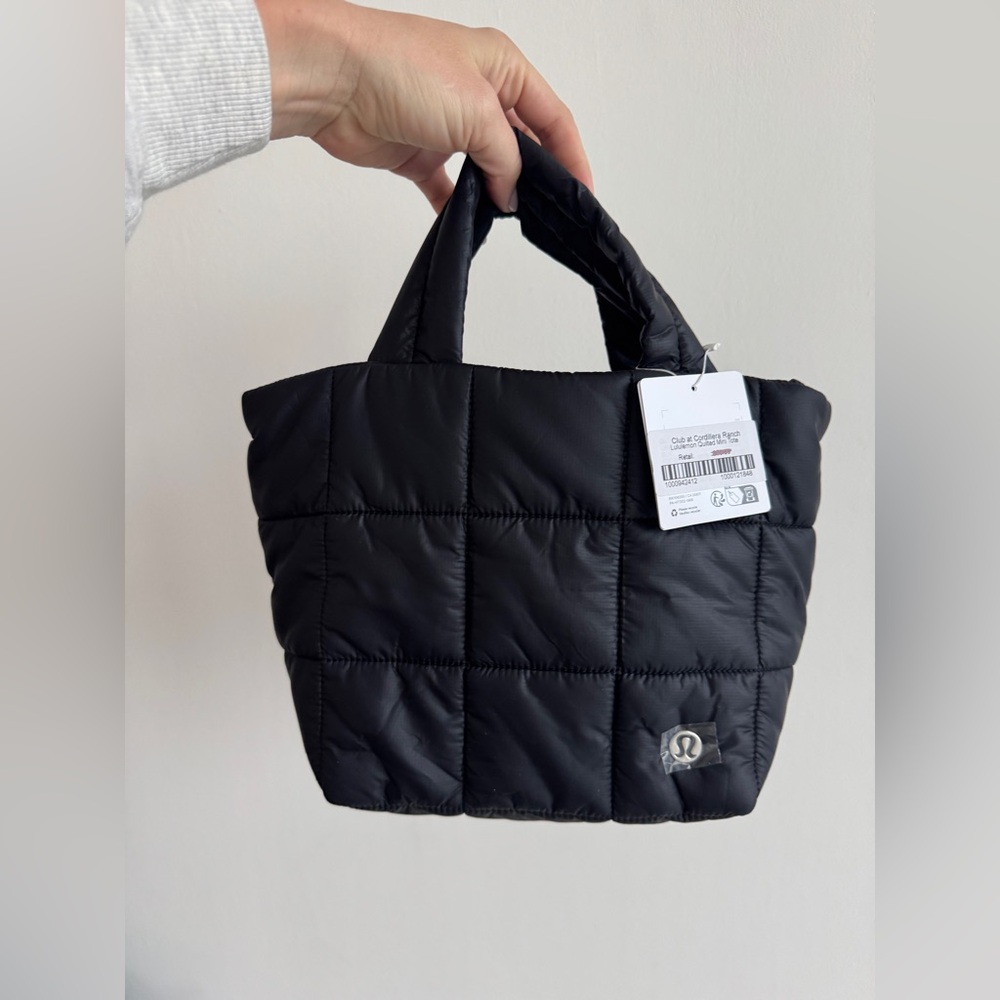 lululemon athletica Black Quilted Tote Bag